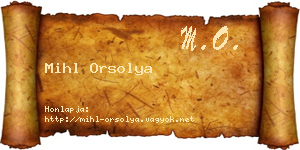 Mihl Orsolya névjegykártya